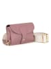 Anna Morellini Leder-Umhängetasche "Giusy" in Altrosa - (B)19 x (H)13 x (T)3 cm