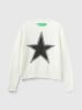Benetton Sweter w kolorze biało-czarnym