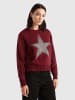 Benetton Pullover in Bordeaux/ Grau