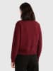 Benetton Pullover in Bordeaux/ Grau