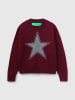 Benetton Pullover in Bordeaux/ Grau