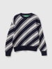 Benetton Wełniany sweter w kolorze granatowo-białym