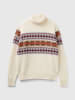 Benetton Woll-Pullover in Creme/ Bunt