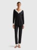Benetton Bluse in Schwarz/ Weiß