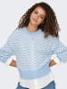 JDY Pullover "Rita" in Hellblau/ Weiß