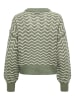JDY Pullover "Rita" in Grün/ Creme