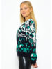 SASSYCLASSY Pullover in Schwarz/ Weiß/ Grün