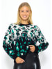 SASSYCLASSY Pullover in Schwarz/ Weiß/ Grün