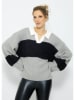 SASSYCLASSY Pullover in Grau/ Schwarz