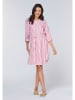 Polo Sylt Leinen-Kleid in Pink/ Weiß