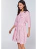 Polo Sylt Leinen-Kleid in Pink/ Weiß