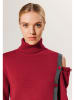 Rodier Wollpullover in Rot/ Anthrazit