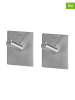 Tiger 2er-Set: Handtuchhaken ''Square'' in Silber - (B)4,5 x (H)4,5 x (T)2,7 cm