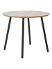 House Nordic Salontafel "Aalst" beige/zwart - (H)45 x Ø 55 cm