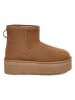 UGG Botki "W Classic Mini Platform" w kolorze jasnobrązowym z wełny jagnięcej