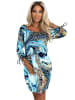 numoco Kleid in Hellblau/ Schwarz