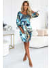numoco Kleid in Hellblau/ Schwarz