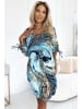 numoco Kleid in Hellblau/ Schwarz