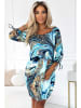 numoco Kleid in Hellblau/ Schwarz