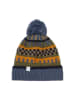 Color Kids Muts met pompon donkerblauw/kaki/oranje