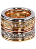 LA CHIQUITA Vergold./ Rosévergold. Ring mit Kristallen