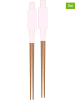 Zak Designs 2-delige set: eetstokjes wit/bruin - (L)27,5 cm