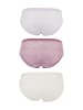 COTONELLA 3-delige set: slips crème/paars