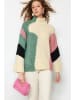trendyol Pullover in Sand/ Grün/ Rosa