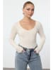 trendyol 2-delige set: longsleeves crème/donkerblauw