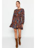 trendyol Jurk zwart/bruin/blauw