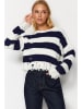 trendyol Sweter w kolorze granatowo-białym