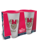 Stor 2er-Set: Gläser "Minnie Mouse" in Transparent/ Rot/ Gold - 490 ml