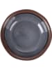 Villa d´Este 6-delige set: soepborden "Bretagne" donkerblauw/bruin - Ø 19,5 cm