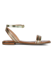 Geox Leder-Sandalen "Sozy Plus" in Gold/ Braun/ Grün