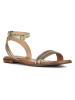 Geox Leren sandalen "Sozy Plus" goudkleurig/bruin/groen