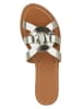 Geox Leren slippers "Sozy" goudkleurig