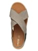 Geox Leder-Keilsandaletten "Xand 2.2S" in Grau