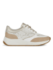Geox Sneakers "Cristael" wit/goudkleurig/lichtbruin