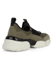 Geox Leder-Slipper "Adacter" in Khaki/ Schwarz