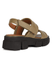 Geox Leder-Sandalen "Lisbona" in Khaki