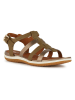 Geox Leren sandalen "Vega" kaki/bruin