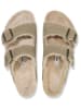 Birkenstock Leren slippers "Arizona Shearling" taupe