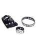 CHAKS 3-delige kostuumaccessoireset "Punk" zwart/zilverkleurig
