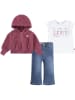 Levi's Kids 3tlg. Outfit in Lila/ Weiß/ Blau