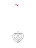 Rosendahl Decoratieve hanger "Gevlochten Kersthart" zilverkleurig - (H)6,5 cm