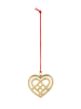 Rosendahl Decoratieve hanger "Gevlochten Kersthart" goudkleurig - (H)6,5 cm