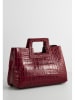 maison héritage PARIS Leder-Henkeltasche "Jane Croco" in Bordeaux - (B)34 x (H)26 x (T)11 cm