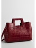 maison héritage PARIS Leder-Henkeltasche "Jane Croco" in Bordeaux - (B)34 x (H)26 x (T)11 cm