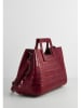 maison héritage PARIS Leder-Henkeltasche "Jane Croco" in Bordeaux - (B)34 x (H)26 x (T)11 cm