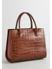 maison héritage PARIS Leren handtas "Trip Croco" lichtbruin - (B)30 x (H)24 x (D)15 cm